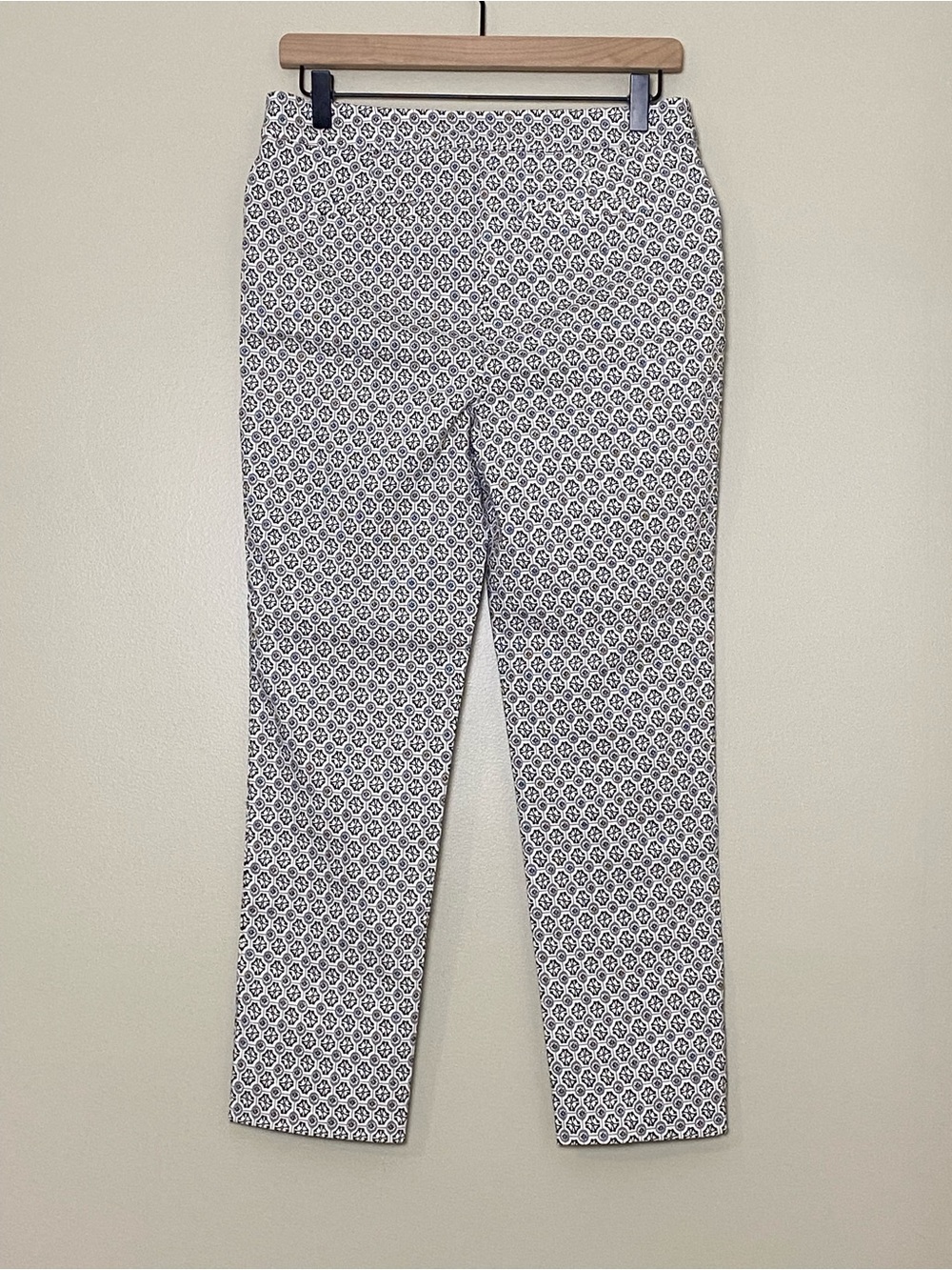 Jules & Leopold Geometric Floral Stretch Pants Medium Office Modern Classic - Picture 2 of 12